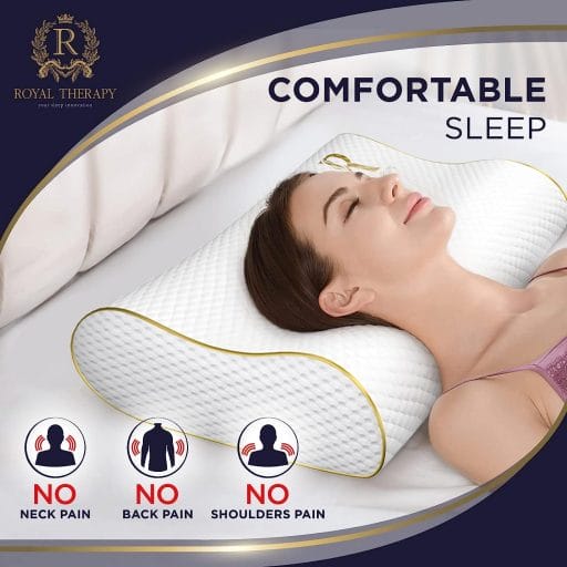 Memory Foam Pillow, Cervical Pillow, 4-Layer Queen, Contour Pillow, Side Sleeper Pillow, Orthopedic Pillow, Neck Support Pillow, Pillow for Neck Pain, Pillow for Side Sleepers, CertiPUR-US