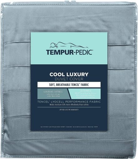 Tempur-Pedic Cool Luxury Duvet Cover, Full/Queen, Silver Sconce