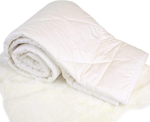 Woolino Premium Australian Washable Wool Comforter, Mid-Weight Wool Fill 52.8oz Twin Duvet Quilt Blanket, 68x86, Twin