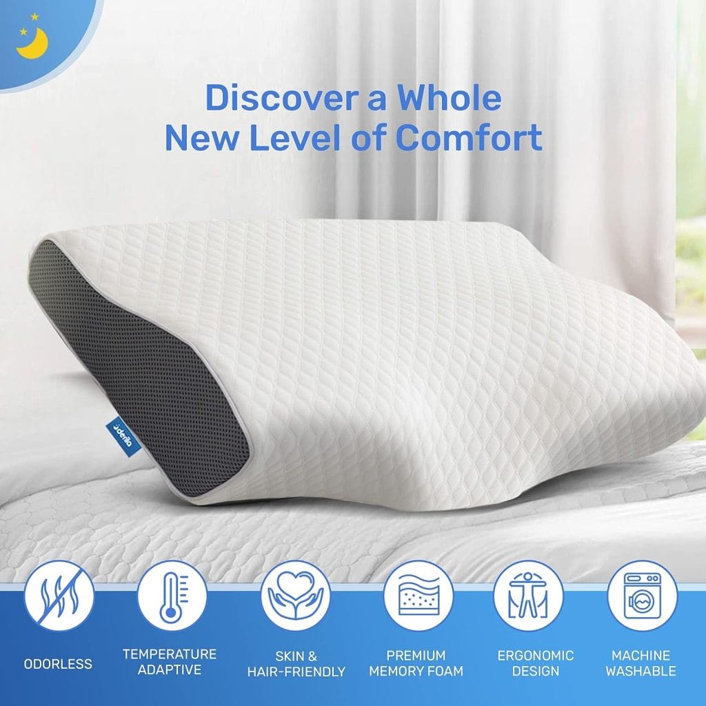 Derila Contour Anti Snore Pillows for Sleeping - Ergonomic Neck Support Pillow for Neck  Shoulder Pain Relief - Side, Back, Stomach Sleepers - Cervical Best Bed Anti-Snoring Pillows for Sleeping