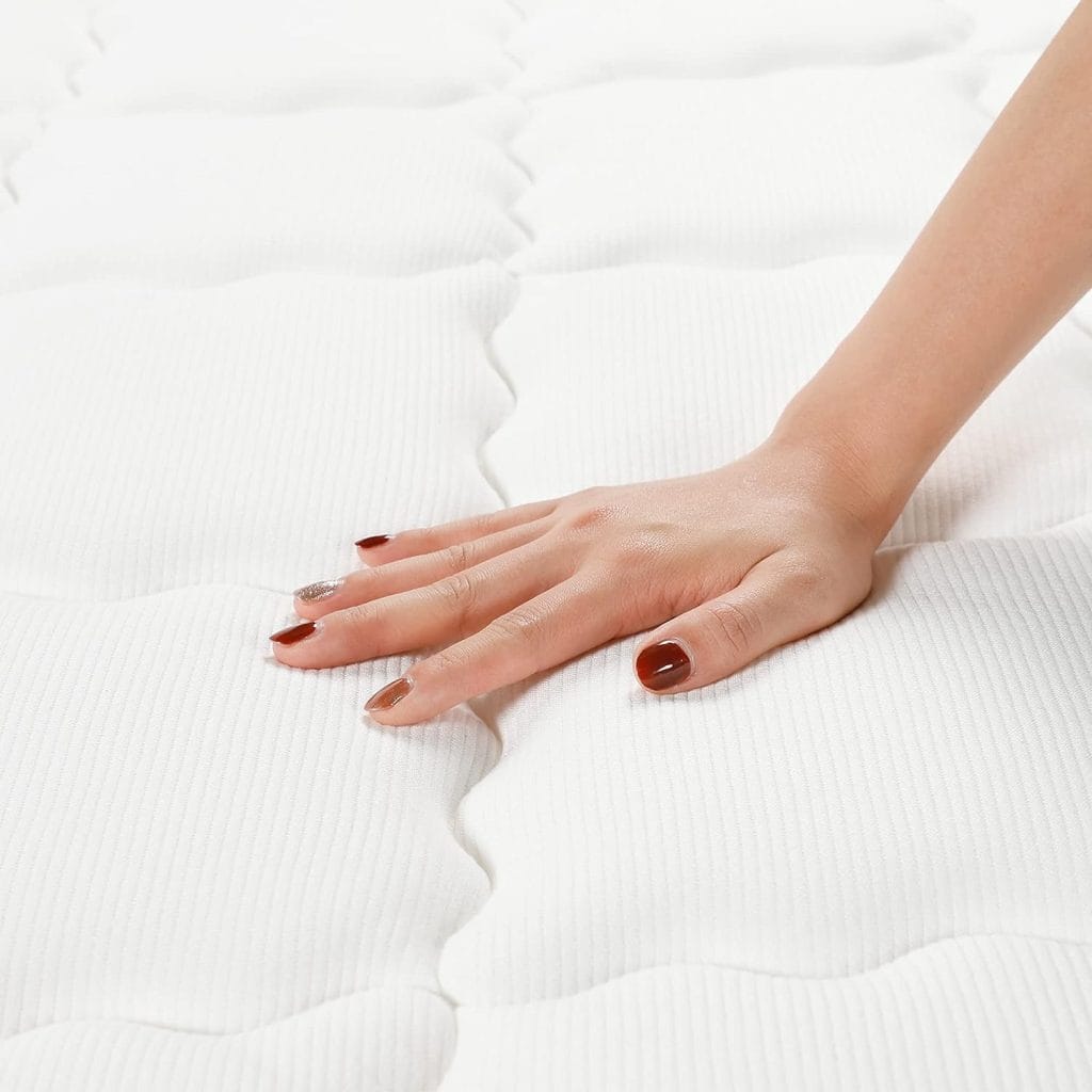 Kescas 10 Inch Memory Foam Hybrid Full Mattress - Heavier Coils for Durable Support - Pocket Innersprings for Motion Isolation - Pressure Relieving - Medium Firm - Made in North America
