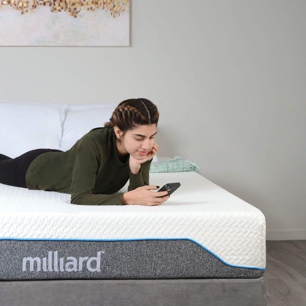 Milliard 10 Inch Semi Firm Memory Foam Mattress | CertiPUR-US Certified | Bed-in-a-Box | Pressure Relieving (Twin)