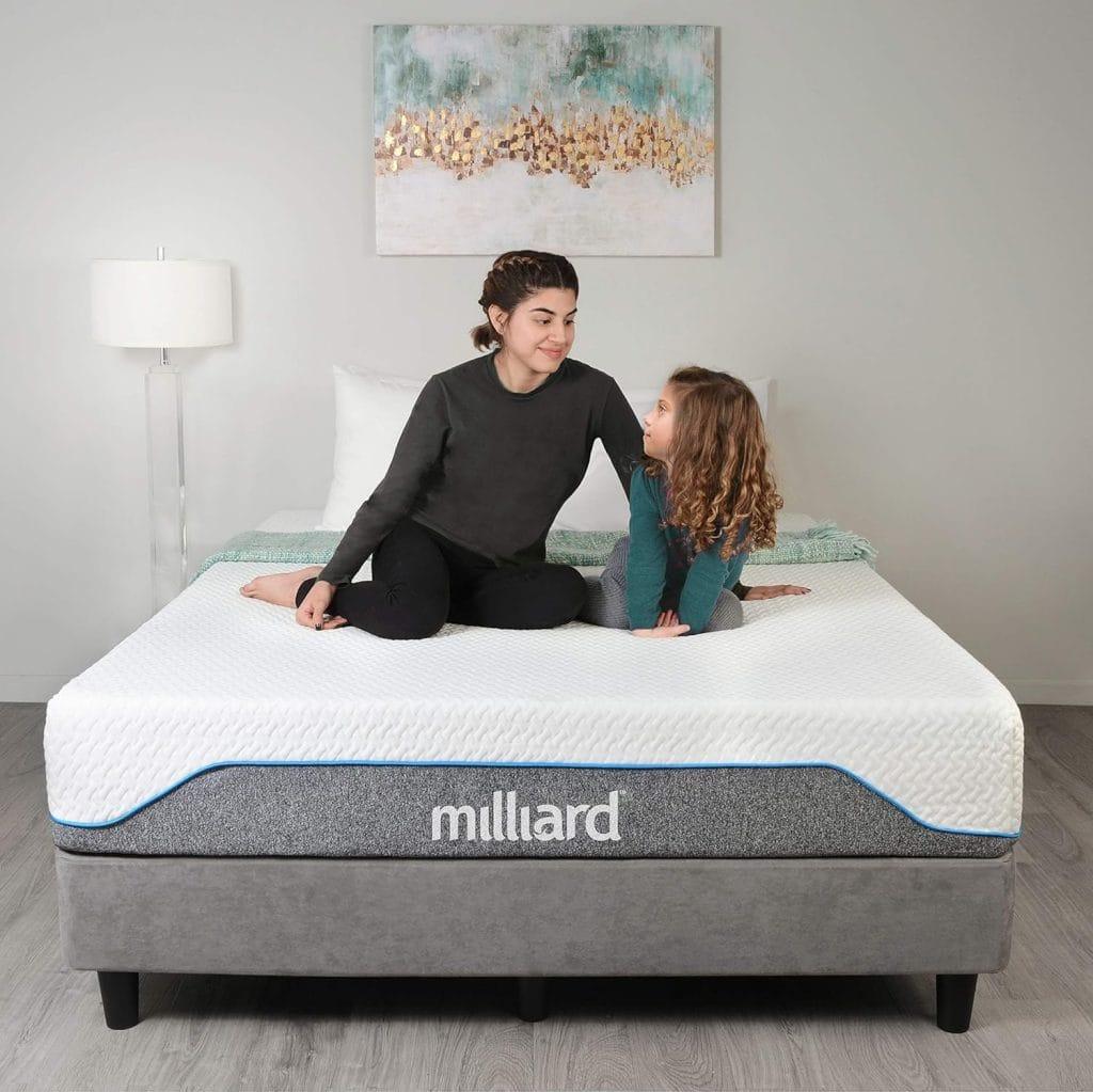 Milliard 10 Inch Semi Firm Memory Foam Mattress | CertiPUR-US Certified | Bed-in-a-Box | Pressure Relieving (Twin)