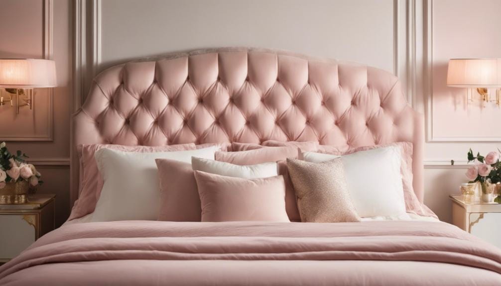 blush pink bedding contrast
